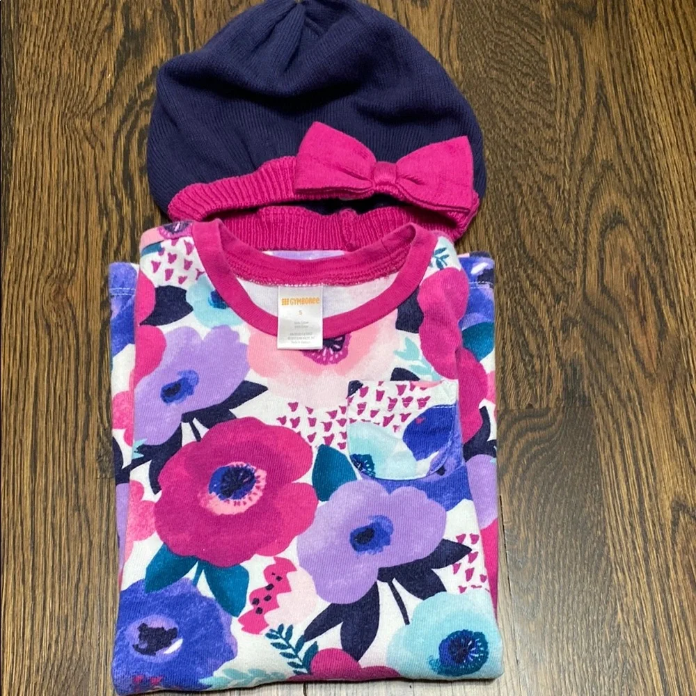 Floral Long Sleeve Dress with Hat